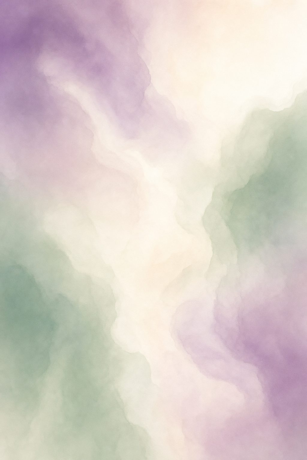 Soft pastel watercolor texture in orchid, sage, and cream tones